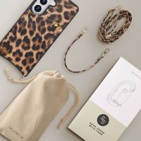 Selencia Cover per telefono Nova con cordino e portacarte Samsung Galaxy S26 - Leopard
