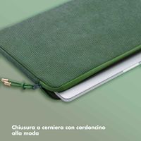 Selencia Cover per laptop in velluto a coste 13-14 pollici - Laptopsleeve - Sage Green