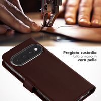 Selencia Cover a libro in vera pelle Google Pixel 11 / 11 Pro - Marrone scuro