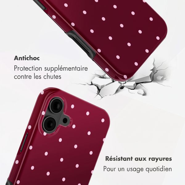 Selencia Vivid Backcover Apple iPhone 16 - Happy Dots Burgundy