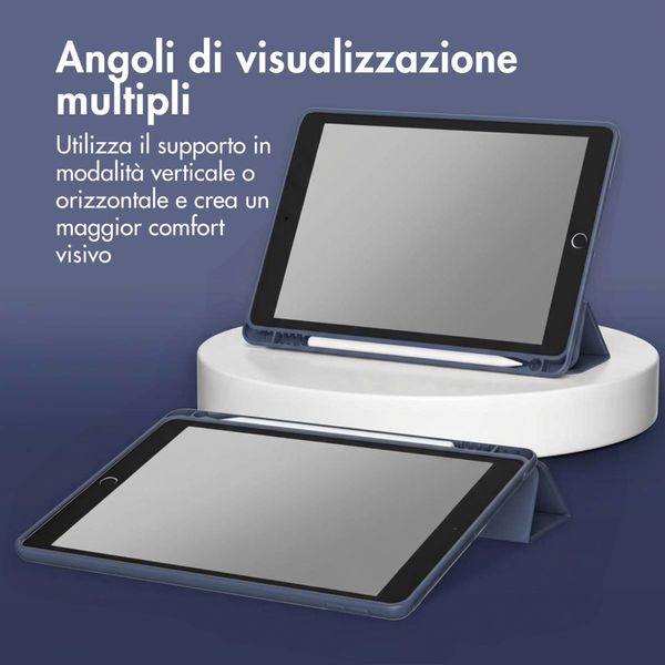 Accezz Cover a libro in silicone Smart Apple iPad 9 (2021) 10.2 pollici / iPad 8 (2020) 10.2 pollici / iPad 7 (2019) 10.2 pollici - Blu scuro