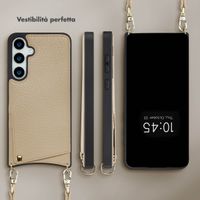 Selencia Cover per telefono Nova con cordino e portacarte Samsung Galaxy S24 Plus / S25 Plus - Beige