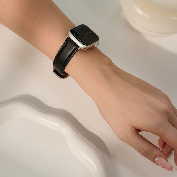 Burga Cinturino in vera pelle Apple Watch | 38/40/41/42 mm - Don't Text / Silver