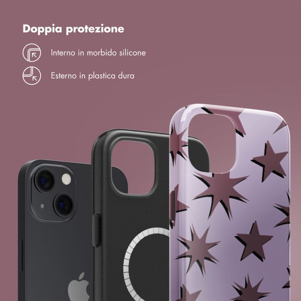 Selencia Cover posteriore Vivid con MagSafe Apple iPhone 13 - Stars Plum Lilac