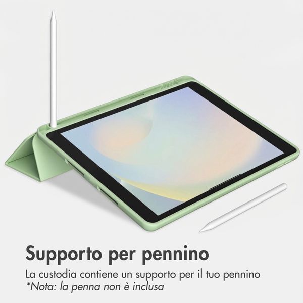 Accezz Cover a libro in silicone Smart Apple iPad 9 (2021) 10.2 pollici / iPad 8 (2020) 10.2 pollici / iPad 7 (2019) 10.2 pollici - Verde chiaro