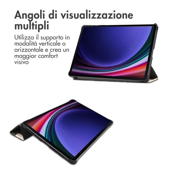 imoshion Cover Trifold Design Samsung Galaxy Tab S9 11.0 pollici - Leopard