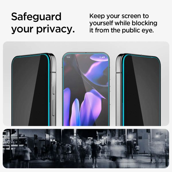 Spigen Vetro temperato privacy GLAStR EZ Fit + Applicatore - confezione da 2 Google Pixel 9 Pro XL / 10 Pro XL