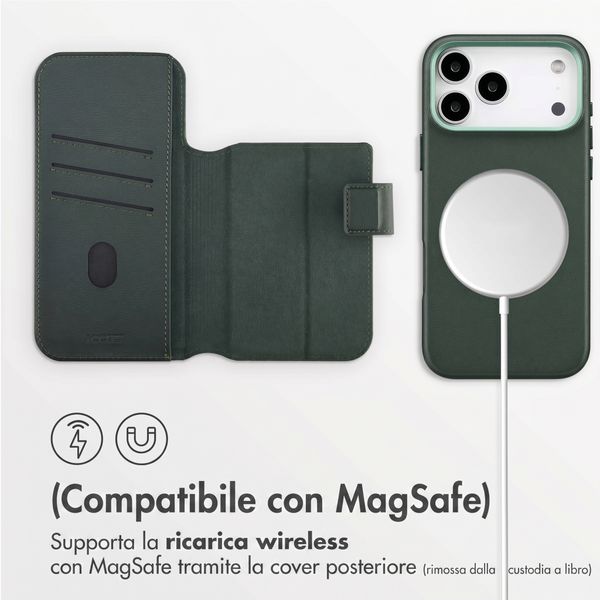 Accezz Cover in pelle 2 in 1 con MagSafe Apple iPhone 18 Pro / 17 Pro - Cedar Green