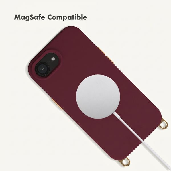 Selencia Rivièra MagSafe Backcover met afneembare haakjes Apple iPhone 17e / 16e - Bold Burgundy