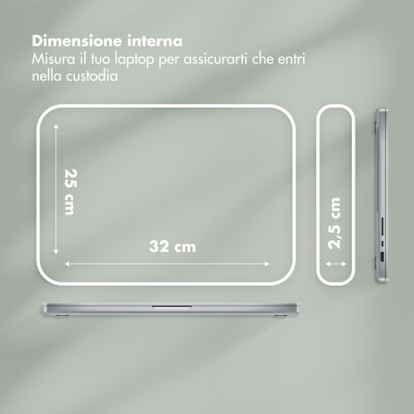 Selencia Cover Puffy per laptop 13-14 pollici - Laptopsleeve - Sage Green