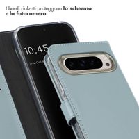 Selencia Cover a libro in vera pelle Google Pixel 9 / 9 Pro - Air Blue