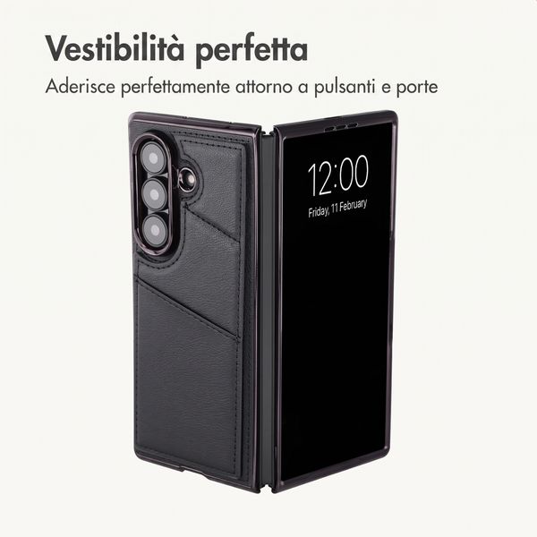 imoshion Cover posteriore MagSafe in pelle sintetica con portacarte Samsung Galaxy Z Fold 8 Ultra - Nero