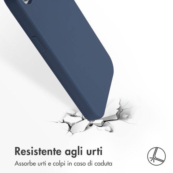 Accezz Cover in silicone liquido con MagSafe Apple iPhone 17e / 16e - Blu scuro
