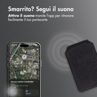 Accezz Portafoglio in pelle magnetico con supporto - Compatibile con Apple Find My - Onyx Black