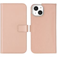 Selencia Cover a libro in vera pelle Apple iPhone 14 - Dusty Pink