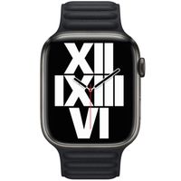 Apple Cinturino Leather Link Apple Watch | 44/45/46/49 mm - Taglia S/M - Midnight