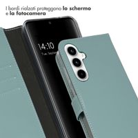 Selencia Cover a libro in vera pelle Samsung Galaxy A35 - Air Blue