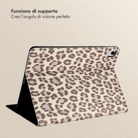 Selencia Libreria Sabi con stampa leopardata Samsung Galaxy Tab S11 - Soft Ivory