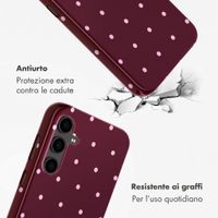 Selencia Cover Posteriore Vivid Samsung Galaxy S24 FE - Happy Dots Burgundy