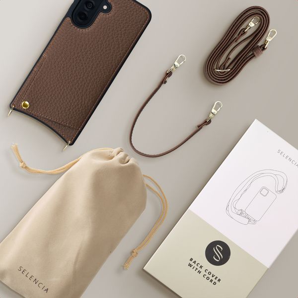 Selencia Cover per telefono Nova con cordino e portacarte Samsung Galaxy A37 (5G) - Mocha Brown