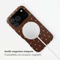 Selencia Cover posteriore Vivid con MagSafe Apple iPhone 17 Pro Max - Happy Dots Chocolate