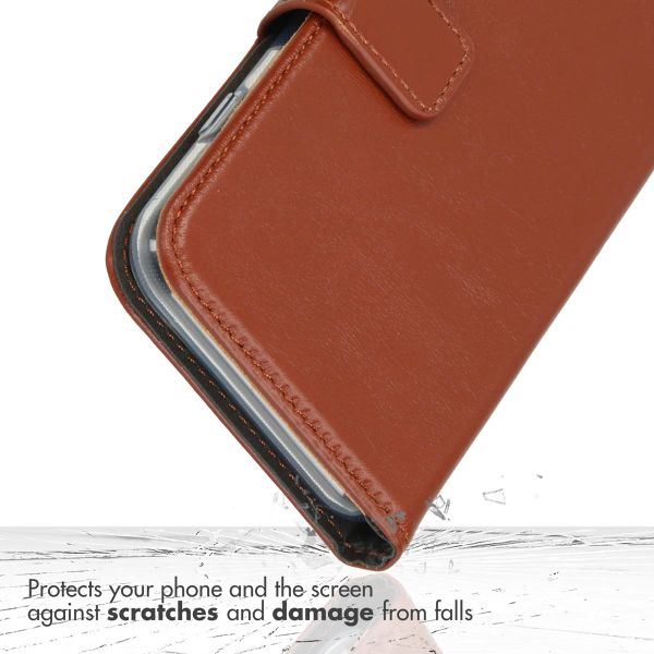 Selencia Cover a libro in vera pelle Apple iPhone 17 Pro Max - Marrone chiaro