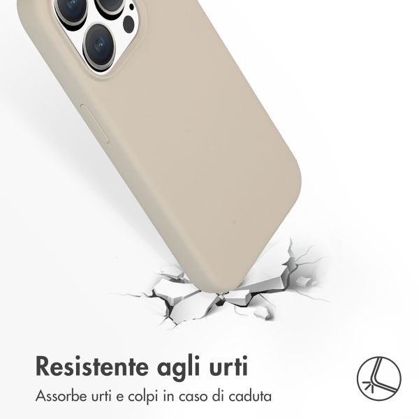 Accezz Cover in silicone liquido con MagSafe Apple iPhone 15 Pro - Stone