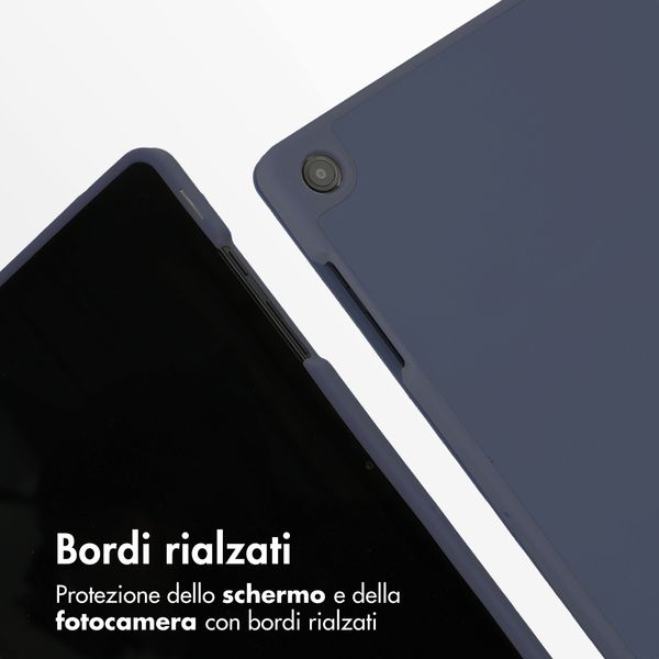 Accezz Cover a libro in silicone Smart Samsung Galaxy Tab A11 Plus / A9 Plus - Blu scuro
