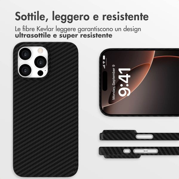 Accezz Cover MagSafe Kevlar® Apple iPhone 16 Pro Max - Nero