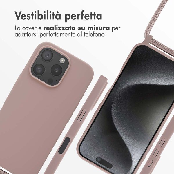 imoshion Cover in Silicone con Cordino Apple iPhone 16 Pro - Sand Pink