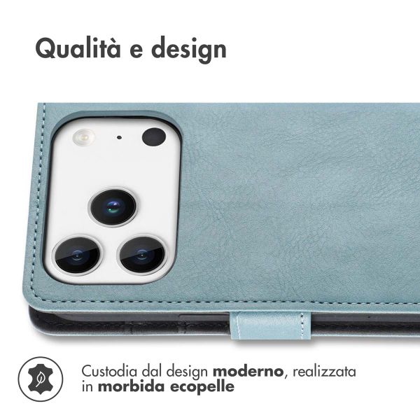 imoshion Cover a libro di Lusso Apple iPhone 17 Pro - Azzurro