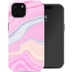 Selencia Cover posteriore Vivid con MagSafe Apple iPhone 15 - Pastel Lipstick Marble
