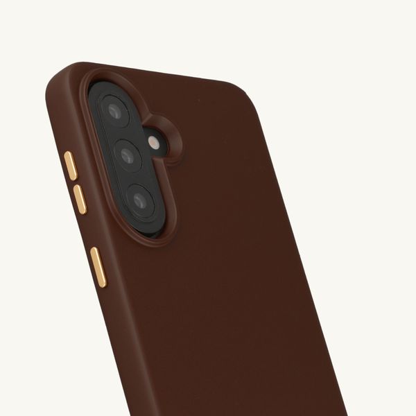 Selencia Cover posteriore Rivièra con MagSafe con ganci rimovibili Samsung Galaxy A57 (5G) - Choco Brown