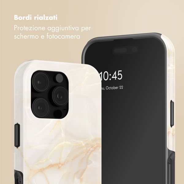 Selencia Cover posteriore Vivid con MagSafe Apple iPhone 16 Pro Max - Golden Beige Marble