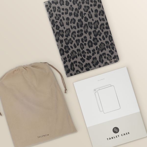Selencia Libreria Sabi con stampa leopardata Samsung Galaxy Tab A11 Plus - Midnight Black