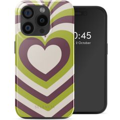 Selencia Cover posteriore Vivid con MagSafe Apple iPhone 15 Pro - Double Hearts Plum Fern