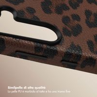 Selencia Cover Sabi Stampa pantera con MagSafe Samsung Galaxy S25 - Mocha Brown