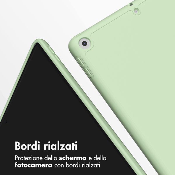 Accezz Cover a libro in silicone Smart Apple iPad 9 (2021) 10.2 pollici / iPad 8 (2020) 10.2 pollici / iPad 7 (2019) 10.2 pollici - Verde chiaro