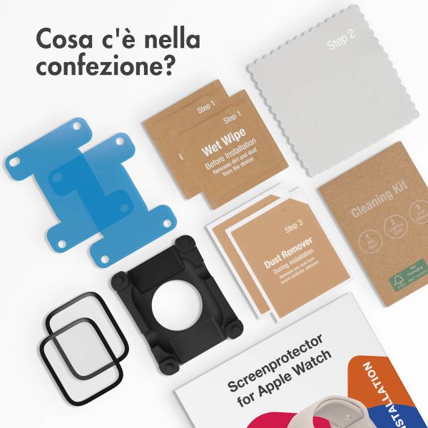 Accezz 2x pellicola protettiva con applicatore Apple Watch Series 4-6 / SE - 40 mm