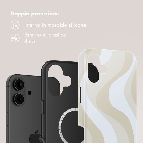 Selencia Cover posteriore Vivid con MagSafe Apple iPhone 16 - Desert Waves Beige