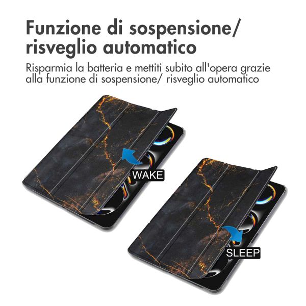 imoshion Cover Trifold Design Apple iPad Pro 13 (2025) M5 / (2024) M4 - Black Marble