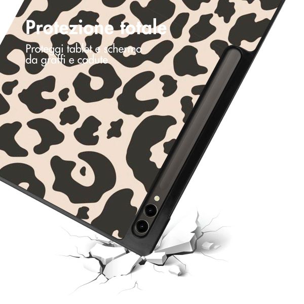 imoshion Cover Trifold Design Samsung Galaxy Tab S10 Ultra / Tab S9 Ultra - Leopard