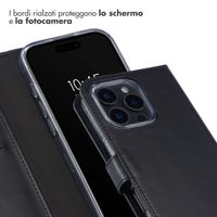 Selencia Cover a libro in vera pelle Apple iPhone 16 Pro Max - Nero