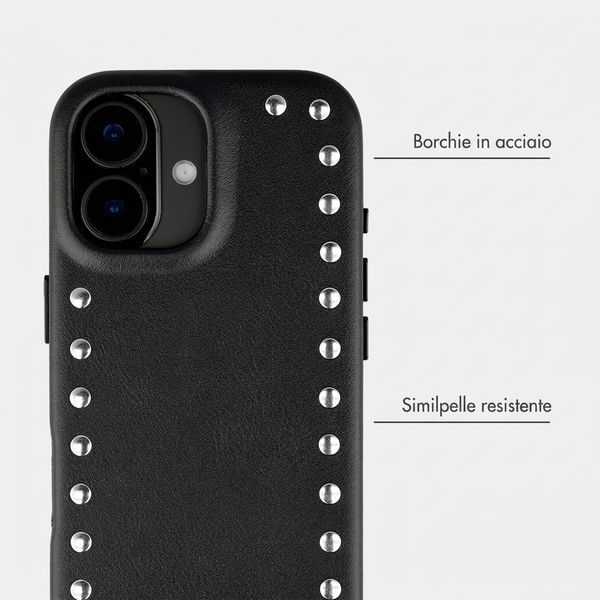Selencia Cover posteriore Studs con MagSafe Apple iPhone 16 - Velvet Black