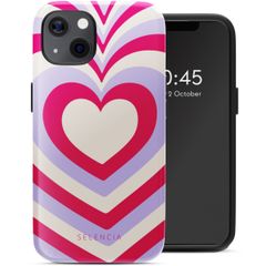 Selencia Cover posteriore Vivid con MagSafe Apple iPhone 13 - Double Hearts Rubine Red Lilac