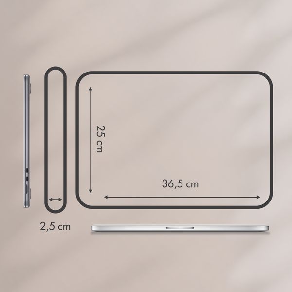 Selencia Cover per laptop in velluto a coste 15-16 pollici - Sleeve per laptop - Soft Blush