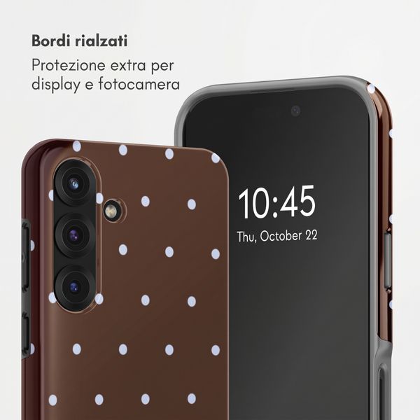 Selencia Cover Posteriore Vivid Samsung Galaxy S25 - Happy Dots Chocolate