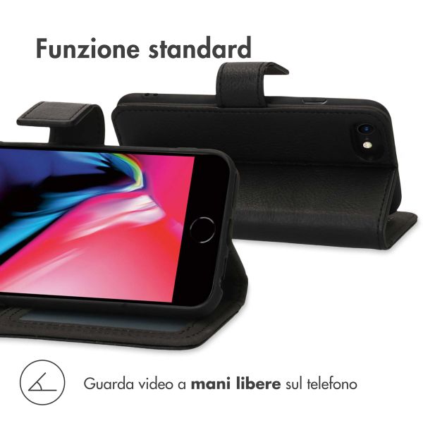imoshion Cover a libro di Lusso Apple iPhone SE (2022 / 2020) / 8 / 7 / 6(s) - Nero