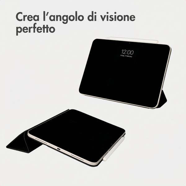Accezz Cover a libro trifold in pelle Apple iPad 11 (2025) 11 pollici A16 / iPad 10 (2022) 10.9 pollici - Nero