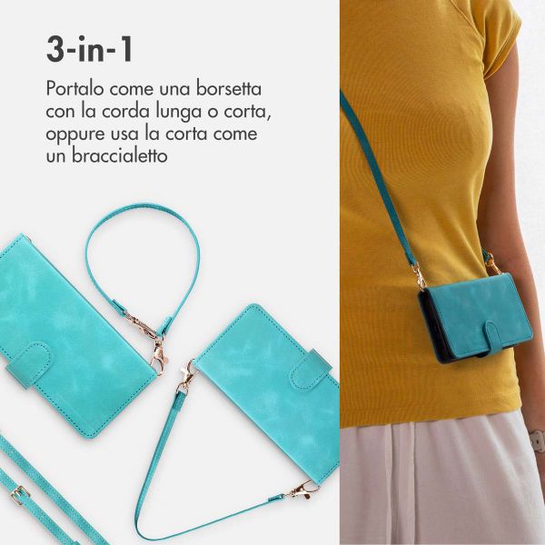 imoshion Cover a libro con Cordino Samsung Galaxy S25 Plus - Turchese
